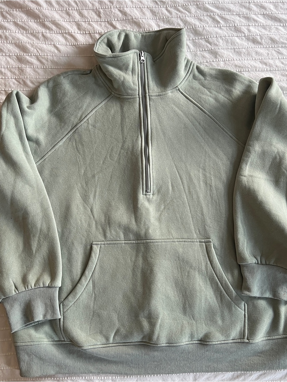 Women's Half-Zip Pullover Sweater - Sage Green